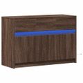vidaXL TV stolík s LED hnedý dub 91x34x61 cm kompozitné drevo