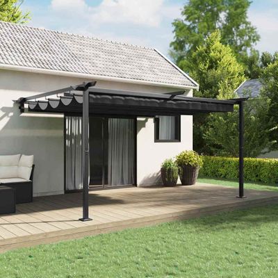 vidaXL Altánok 400 x 300 x 200 cm Antracitová Polyester