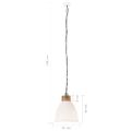 vidaXL Industriálna závesná lampa biela železo a masívne drevo 35 cm E27