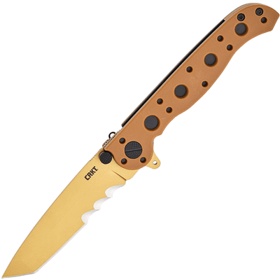 CRKT CR-M16-10DZ M16®-10DZ Desert Tan Veff Serrations vreckový nôž 8 cm, púštna celohnedá, GRN