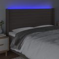 vidaXL Čelo postele s LED sivohnedé 183x16x118/128 cm látka