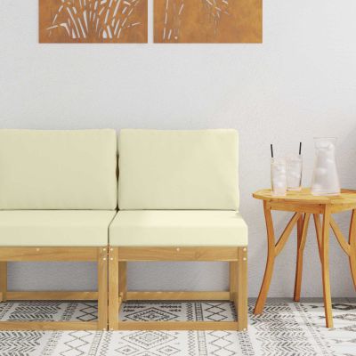 vidaXL Záhradná súprava gaučov Biela a krémová 59 x 63 x 73 cm