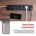 Predlžovací kábel EMOS P1412SM GoSmart 2 m / 4 zásuvky / s vyp. / s USB / biela-čierna / PVC / 1,5 mm2