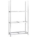 vidaXL 3-posch. stojany na pneumatiky 3ks strieborné 110x40x200cm oceľ