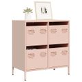 vidaXL Komoda ružová 68x39x73,5 cm oceľ valcovaná za studena