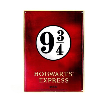 Plechová tabuľa Harry Potter - Nástupište 9 a 3/4