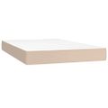 vidaXL Boxspring posteľ+matrac, kapučínová 120x190cm, umelá koža