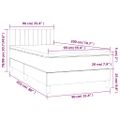 vidaXL Posteľný rám boxsping s matracom sivohnedý 90x200 cm látka