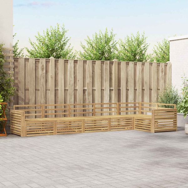 vidaXL Záhradná súprava gaučov 6 pcs Biela 410 x 172,5 x 73 cm