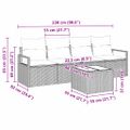 vidaXL Sada pohoviek 5 ks 4-Počet miest Čierna polyratan