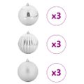 vidaXL Vianočná guľa sada XL 9 ks Strieborná Ø 15 cm Plast