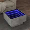 vidaXL Konferenčný stolík s LED betónový 50x50x30 cm kompozitné drevo