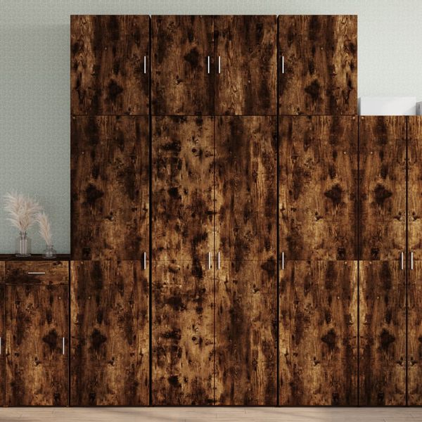 vidaXL Vysoká skrinka dymový dub 80x42,5x249 cm kompozitné drevo
