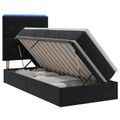 vidaXL LED úložná posteľ s matracom Čierna 100 x 200 cm Zamat
