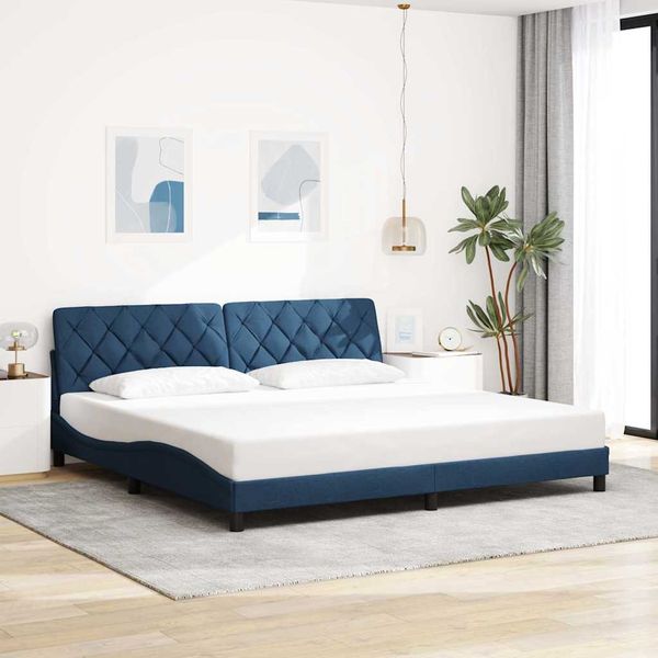 vidaXL Rám postele bez matraca modrá 200x200 cm látka