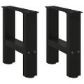 vidaXL Nohy na konferenčný stolík, čierne, 2 ks, 40 x (30-31) cm, oceľové