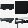 vidaXL Sklopná markíza Čierna 500 × 300 cm Polyester a hliník
