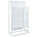 vidaXL Voľne stojaci stojan na uteráky biely 48x24x78,5 cm železo