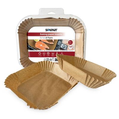 ScanPart Obdĺžniková papierová forma do teplovzdušnej fritézy 20 × 15 cm, 100 ks