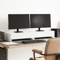 vidaXL Stojan na monitor so zásuvkami biely 100x27x15 cm, umelé drevo