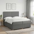 vidaXL Posteľ boxspring s matracom Tmavosivá 200 x 200 cm Látka