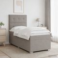 vidaXL Posteľ boxspring s matracom Sivohnedá 90 x 190 cm Látka