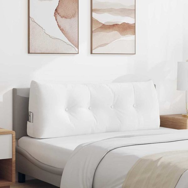 vidaXL Poduška na chrbát Biela 120 x 24 x 50 cm látka