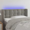vidaXL Čelo postele s LED bledosivé 103x16x78/88 cm zamat