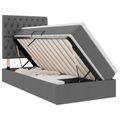 vidaXL LED úložná posteľ s matracom Tmavosivá 90 x 190 cm Látka