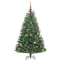 vidaXL Umelý Sklápací Vianočný Stromček Zelená 150 cm PVC a kov