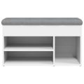 vidaXL Lavica na topánky biela 82x32x45,5 cm, umelé drevo