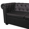 vidaXL Rohová pohovka Chesterfield, 5-miestna, umelá koža, čierna