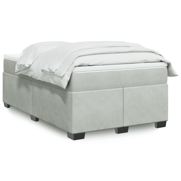 vidaXL Boxspring posteľ s matracom bledosivá 120x190 cm zamat