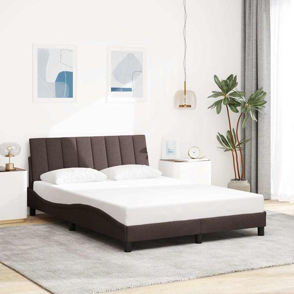 vidaXL Rám postele bez matraca Hanko tmavohnedá 120x200 cm látka