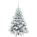 vidaXL Umelý vianočný stromček s 150 LED-i Biela 120 cm PE a PVC
