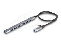 7 Port Slim USB Hub with USB Type-C or U