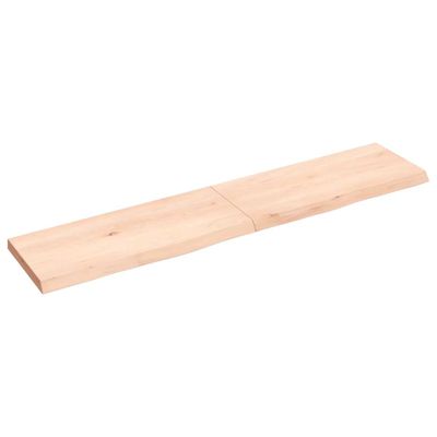 vidaXL Nástenná polica 140x30x(2-4) cm neošetrený dubový masív