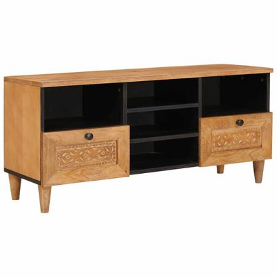 vidaXL TV skrinka so zásuvkou 100 x 33 x 46 cm Masívne mango drevo