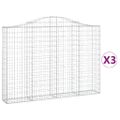 vidaXL Oblúkové gabionové koše 3 ks 200x30x140/160 cm pozink. železo