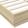 vidaXL Posteľný rám s LED svetlami dub sonoma 90x190 cm
