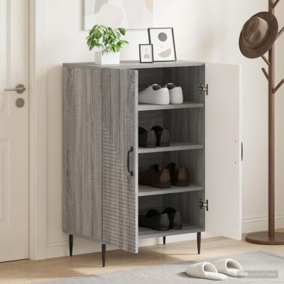 vidaXL Skriňa na topánky HAARLEM 59,5 x 39,5 x 89,5 cm Sivý Sonoma