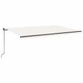 vidaXL Ručne zaťahovacia markíza s LED 500x300 cm krémová