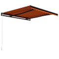 vidaXL Ručne zaťahovacia markíza 300x250 cm oranžová a hnedá