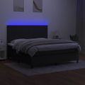 vidaXL Posteľ boxsping s matracom a LED čierna 160x200 cm látka