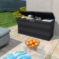 vidaXL Záhradný úložný box čierny 117x45x56 cm
