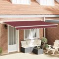 vidaXL Sklopná markíza Vínovo červená 350 x 200 cm látka