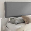 vidaXL Rám postele s čalúneným čelom Svetlosivá 200 x 200 cm