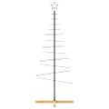 vidaXL Kovový vianočný stromček s drevenou základňou čierny 150 cm
