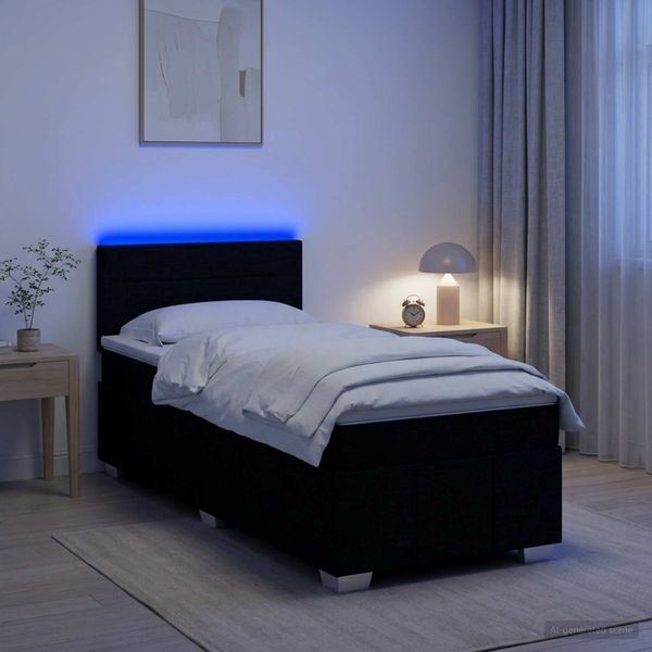 vidaXL Posteľ boxspring s matracom Čierna 80 x 200 cm Látka