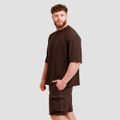 Tričko Oversized Unstoppable Brown - GymBeam, veľkosť M, veľkosť oblečenia M